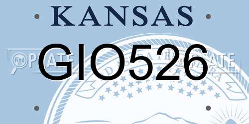 GIO526 Kansas License Plate
