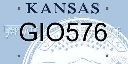 GIO576 Kansas License Plate