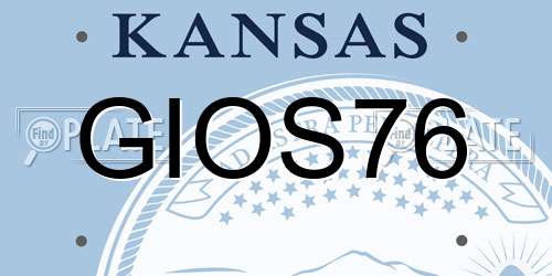 GIOS76 Kansas License Plate
