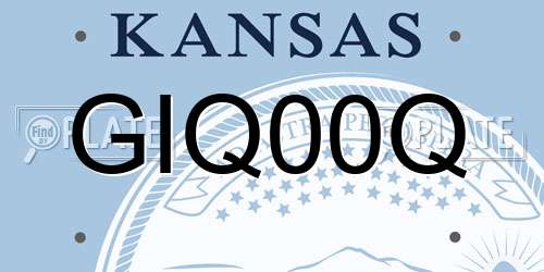 GIQ00Q Kansas License Plate