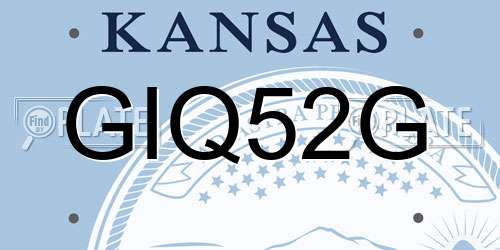 GIQ52G Kansas License Plate