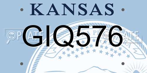 GIQ576 Kansas License Plate
