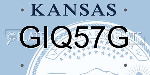 GIQ57G Kansas License Plate