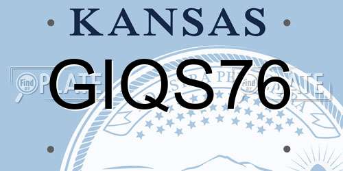 GIQS76 Kansas License Plate