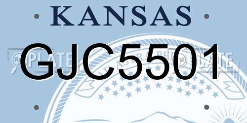 GJC5501 Kansas License Plate