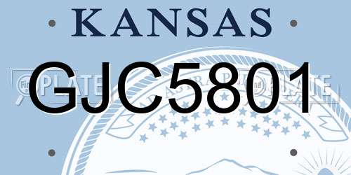GJC5801 Kansas License Plate