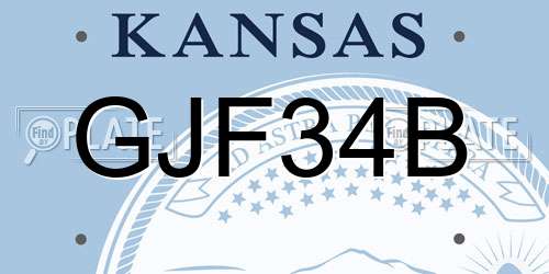 GJF34B Kansas License Plate