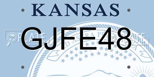 GJFE48 Kansas License Plate