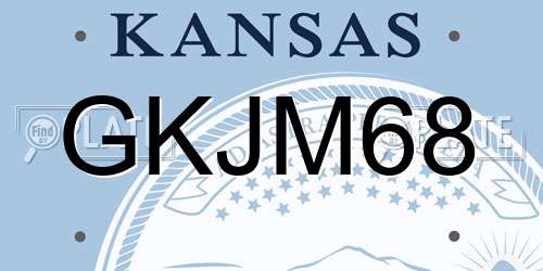 GKJM68 Kansas License Plate