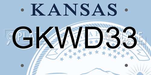 GKWD33 Kansas License Plate