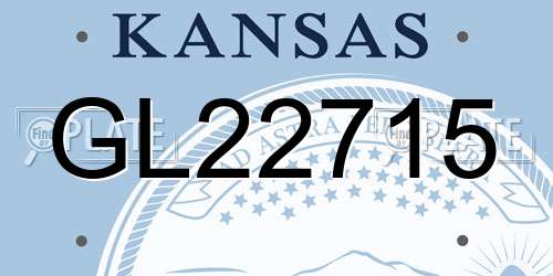 GL22715 Kansas License Plate