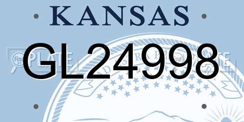 GL24998 Kansas License Plate