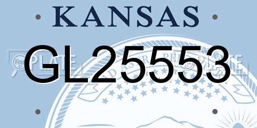 GL25553 Kansas License Plate