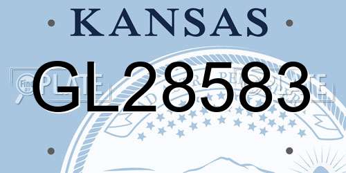 GL28583 Kansas License Plate