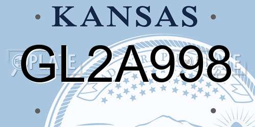 GL2A998 Kansas License Plate