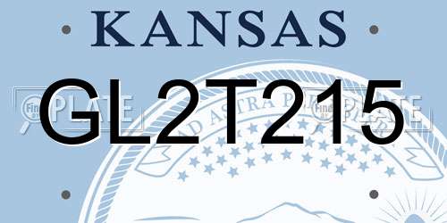 GL2T215 Kansas License Plate