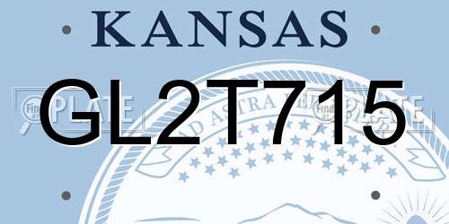 GL2T715 Kansas License Plate