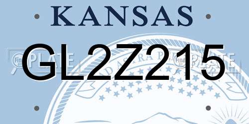 GL2Z215 Kansas License Plate
