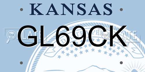 GL69CK Kansas License Plate