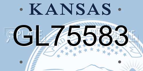 GL75583 Kansas License Plate