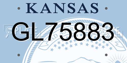 GL75883 Kansas License Plate