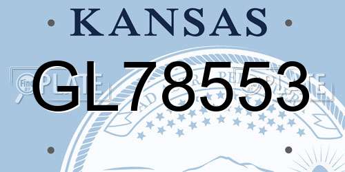 GL78553 Kansas License Plate