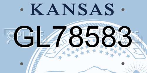 GL78583 Kansas License Plate