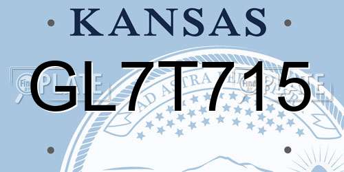 GL7T715 Kansas License Plate