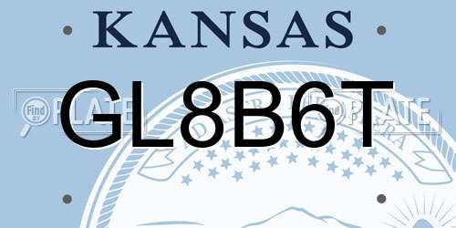 GL8B6T Kansas License Plate