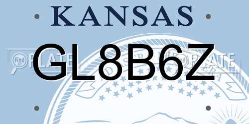 GL8B6Z Kansas License Plate