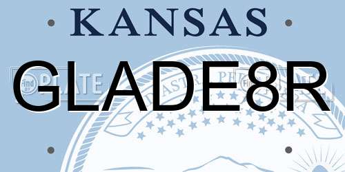 GLADE8R Kansas License Plate