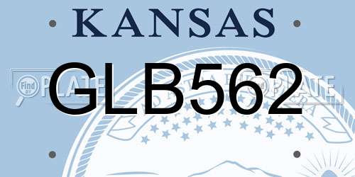 GLB562 Kansas License Plate
