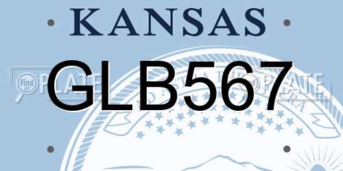 GLB567 Kansas License Plate