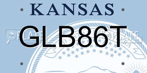 GLB86T Kansas License Plate
