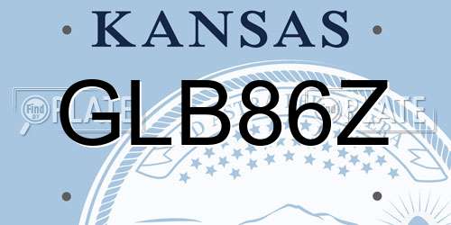GLB86Z Kansas License Plate