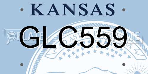 GLC559 Kansas License Plate