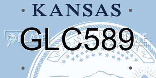 GLC589 Kansas License Plate
