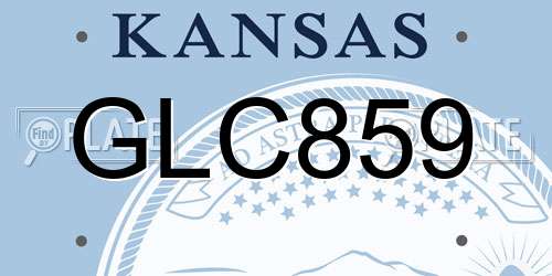 GLC859 Kansas License Plate