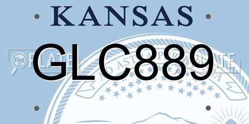 GLC889 Kansas License Plate