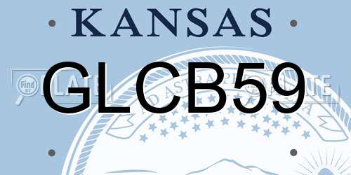 GLCB59 Kansas License Plate