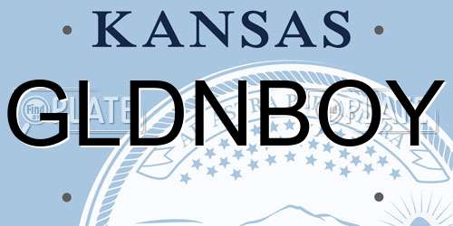GLDNBOY Kansas License Plate