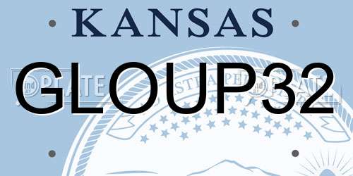 GLOUP32 Kansas License Plate