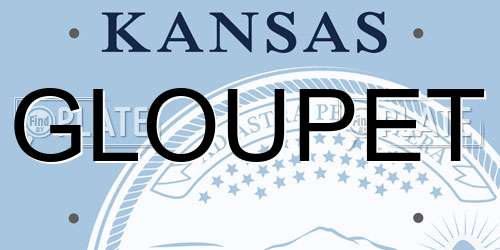 GLOUPET Kansas License Plate