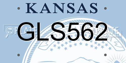 GLS562 Kansas License Plate