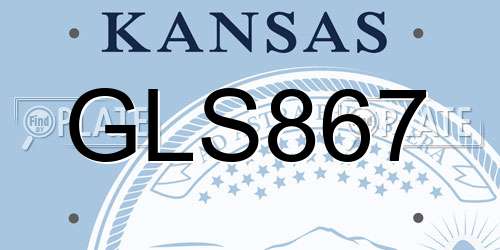 GLS867 Kansas License Plate