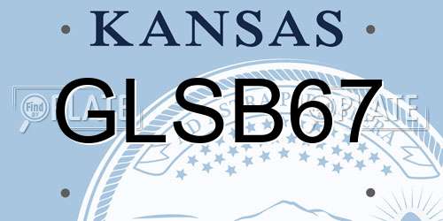 GLSB67 Kansas License Plate