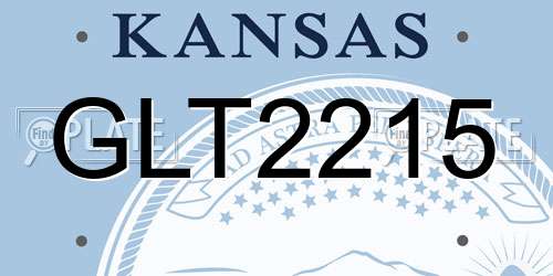 GLT2215 Kansas License Plate