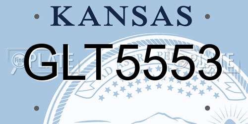 GLT5553 Kansas License Plate