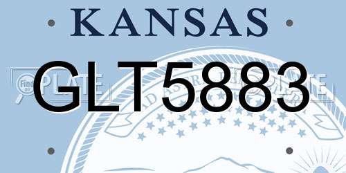 GLT5883 Kansas License Plate