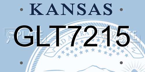 GLT7215 Kansas License Plate